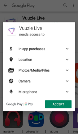 Vuuzle Live streaming app