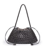 womens-pu-woven-drawstring-braided-shoulder-tote-bag-dark-grey-4